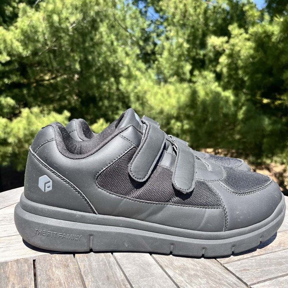 Fitville‎ Marca Black Sneakers Mens 13EW Strap & Loop Arch Support Comfort Shoe